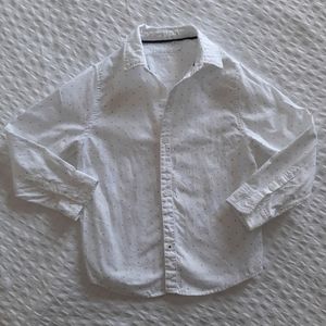 ZARA Boys Longsleeved Button Down Shirt, White, size 6 / 118 cm